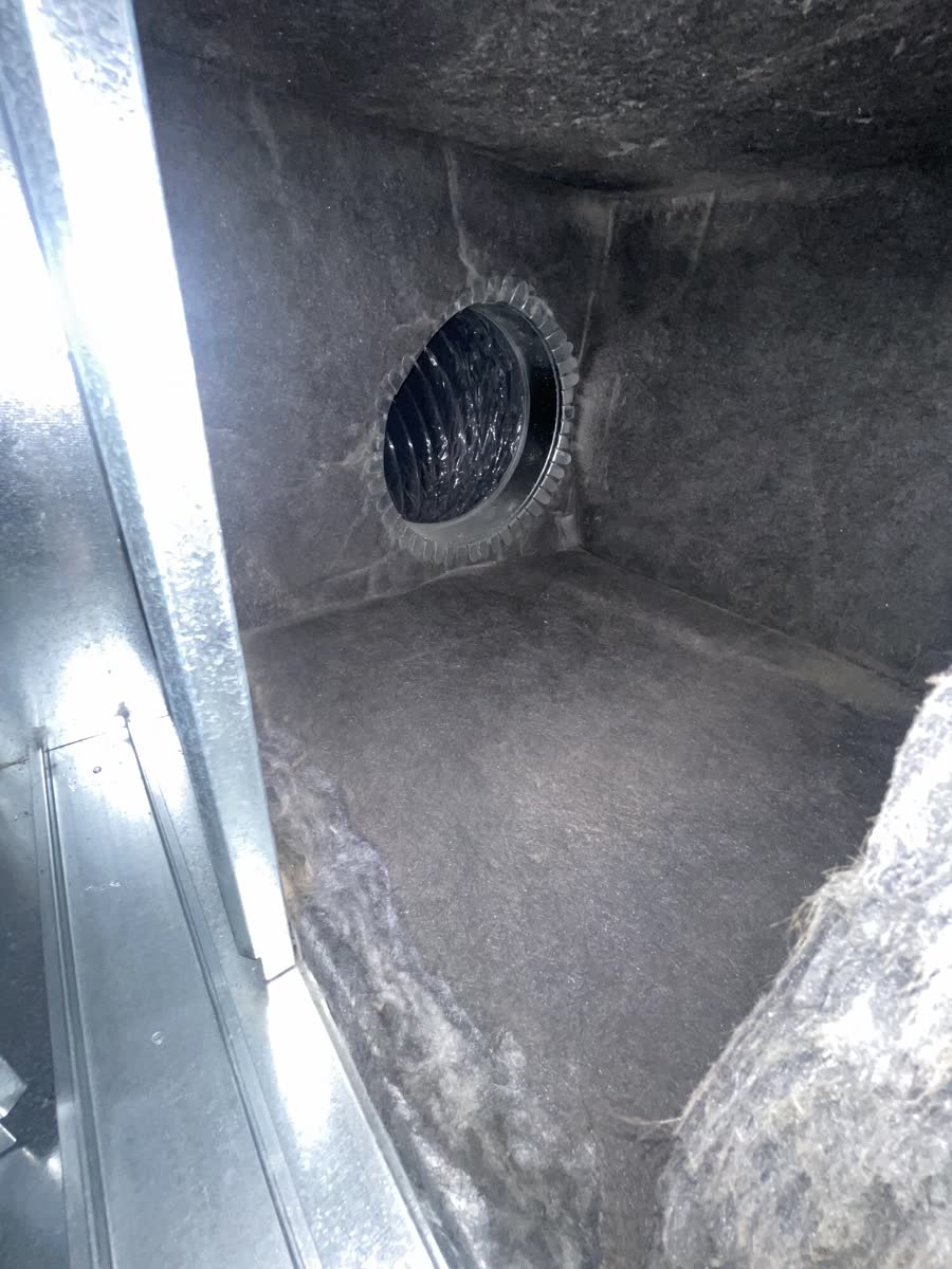 Air duct interior after professional cleaning