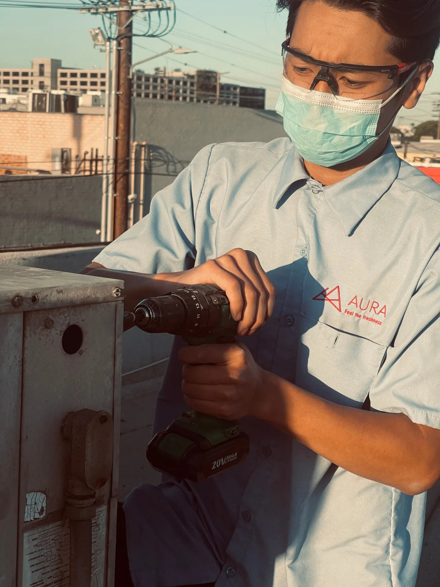 Professional HVAC maintenance outdoor service